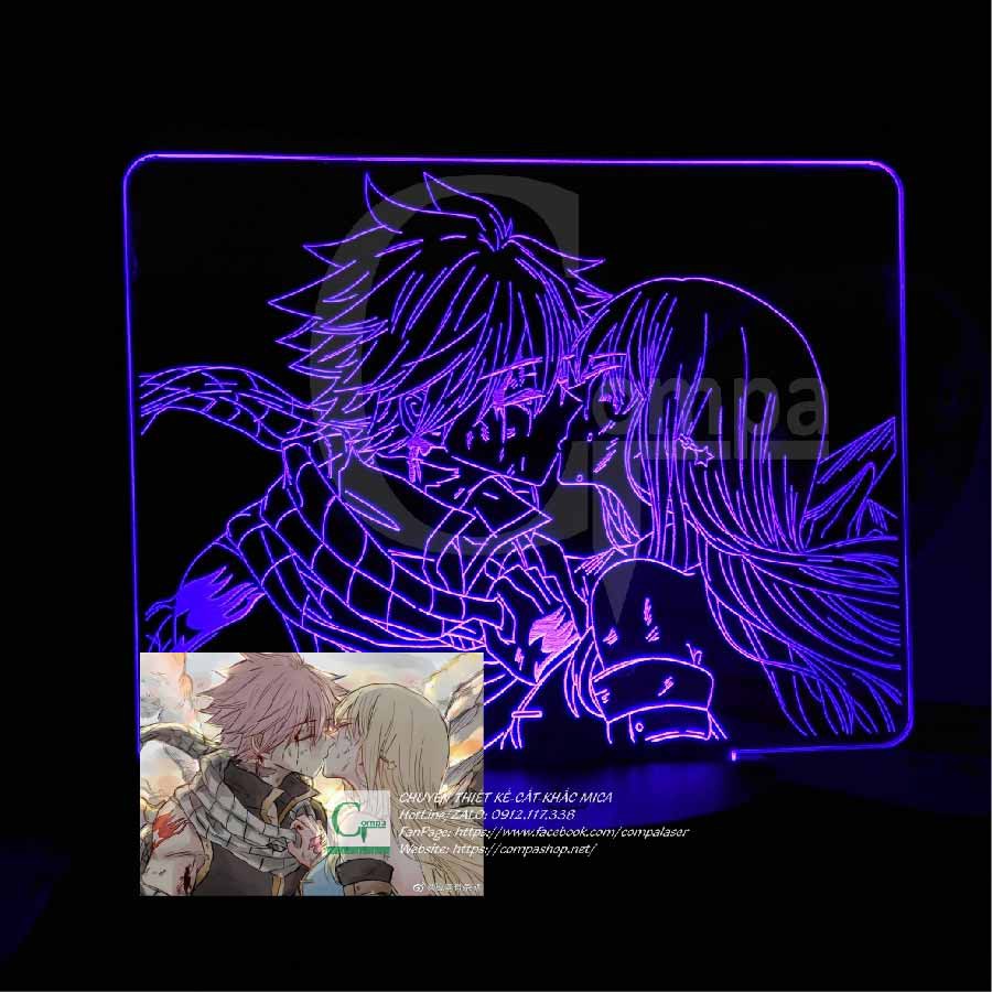 [ĐÈN LED 3D SIÊU ĐẸP] Đèn Ngủ Fairy Tail Natsu Dragneel x Lucy Heartfilia AFRT9902 16 màu sắc tùy chỉnh