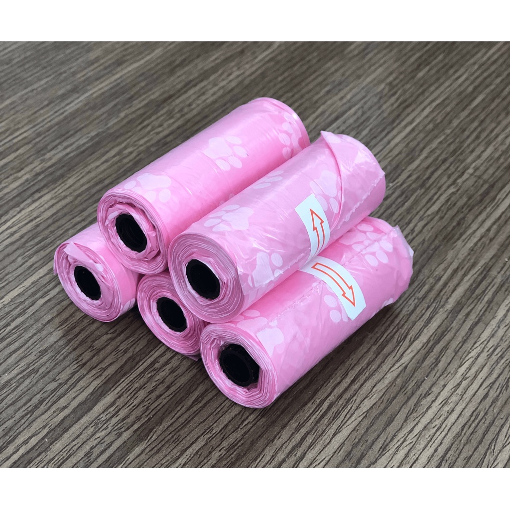 Túi Nilon hốt phân cho chó mèo, cho thú cưng họa tiết dấu chân thú cưng hoặc không họa tiêt