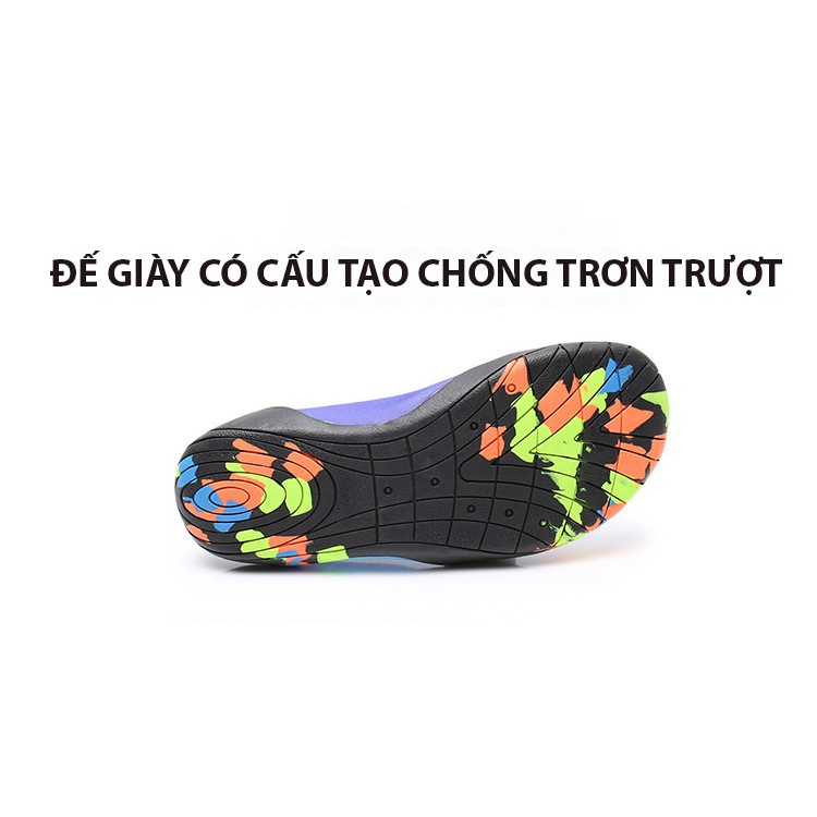 Giày đi biển đi bơi cho trẻ em chống trơn trượt, bảo vệ chân - Đế cao su, có lỗ thoát nước