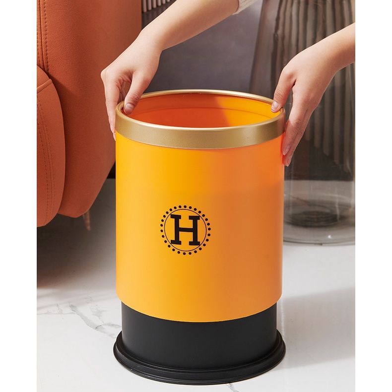 Thùng Đựng Rác Ẩn Bằng Nhựa Hình Tròn Tiện Dụng Cho Phòng Khách / Phòng Ngủ
