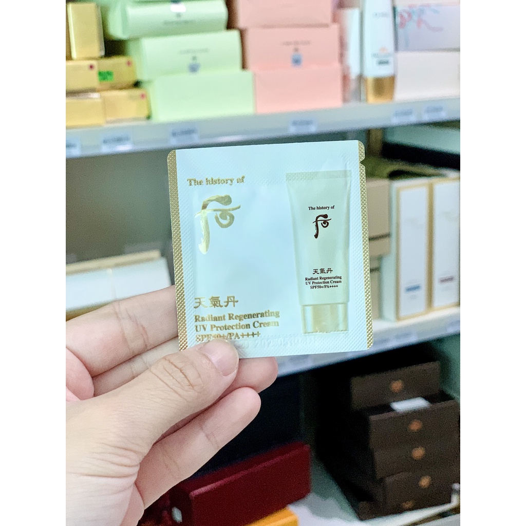 Gói kem chống nắng Whoo tái sinh Radiant Regenerating Uv Protection Cream SPF50+/PA++++ 1ml