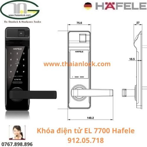 Khóa điện tử Hafele EL 7700-TCS-912.05.718 (912.05.583)