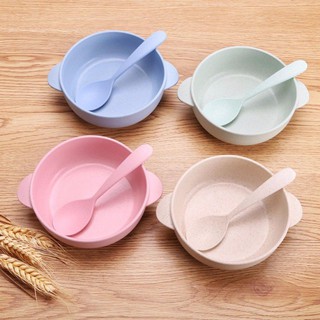 Bát nhựa lúa mạch kèm thìa cho bé