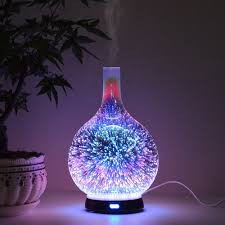 Máy Khuếch Tán Tinh Dầu Thủy Tinh Lọ Hoa 3D, Máy Xông thủy tinh Sao Bặng Cực Đẹp Lung Linh Huyền Bí