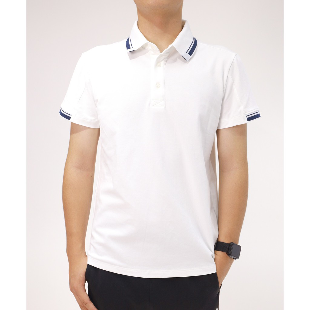 Áo Polo nam cổ bẻ phối UCO vải cotton cá sấu cao cấp, chuẩn form, sang trọng lịch sự màu trắng, xanh ATS0477 - EMSPO