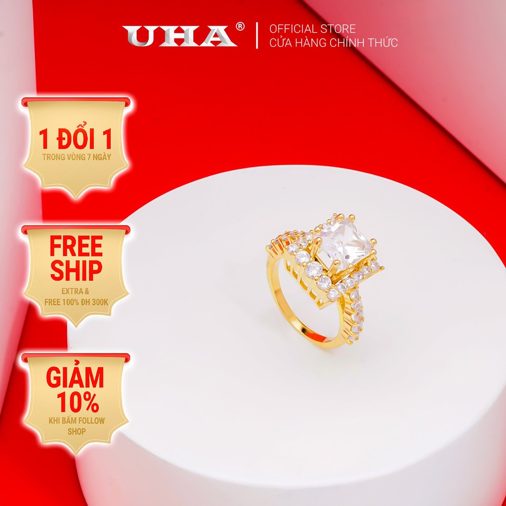 Nhẫn nữ đính xoàn mạ vàng 18K cao cấp (giá tốt nhất) N494143-105