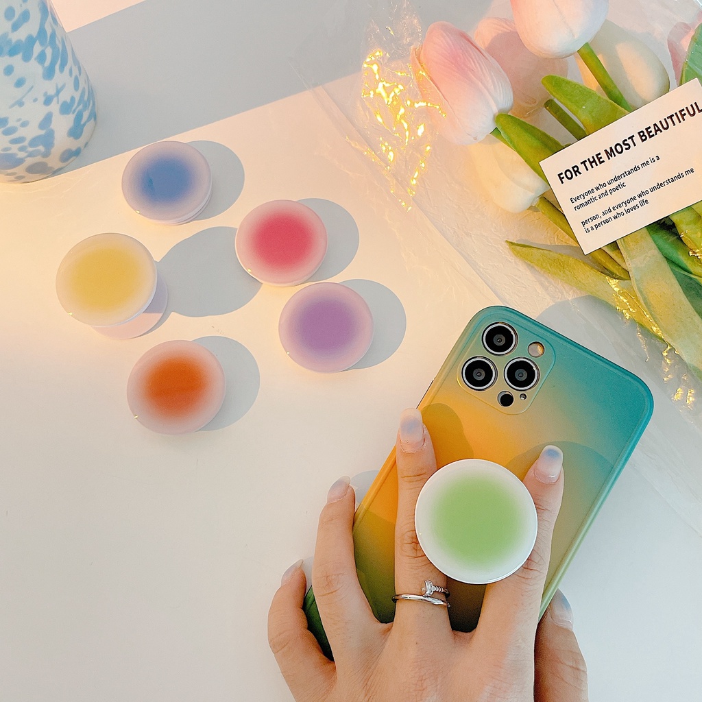 Giá đỡ điện thoại có thể kéo dài màu gradient dễ thương cho iPhone 12 pro Max 11 và các dòng điện thoại Android