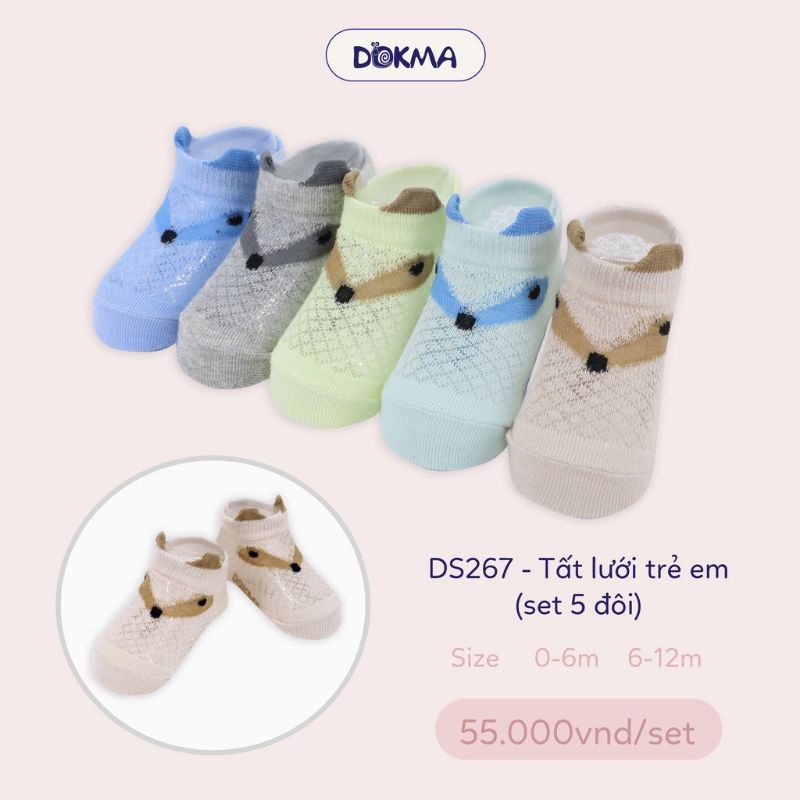 Set 5 đôi tất lưới trẻ em Dokma