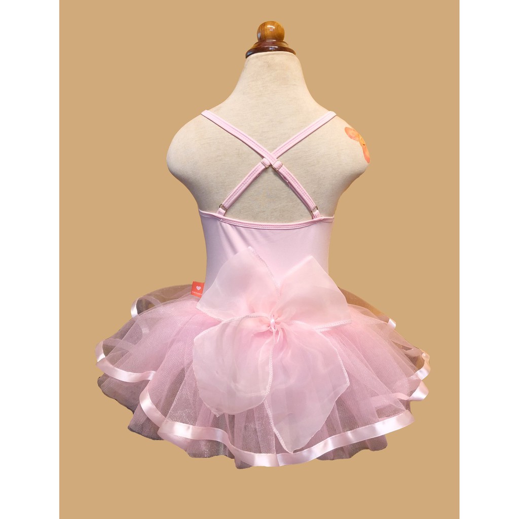 Váy múa Ballet 2 dây hồng | Váy 2 dây đan chéo lưng