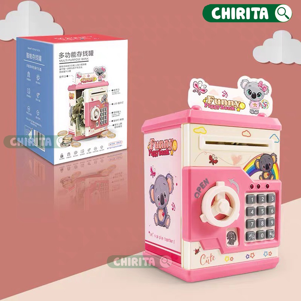 Két Sắt Mini Cho Bé Vân Tay Thông Minh - Hộp Heo/ Lợn Đựng Tiền Tiết Kiệm - Đồ Chơi Trẻ Em Cho Bé Trai Bé Gái Chirita