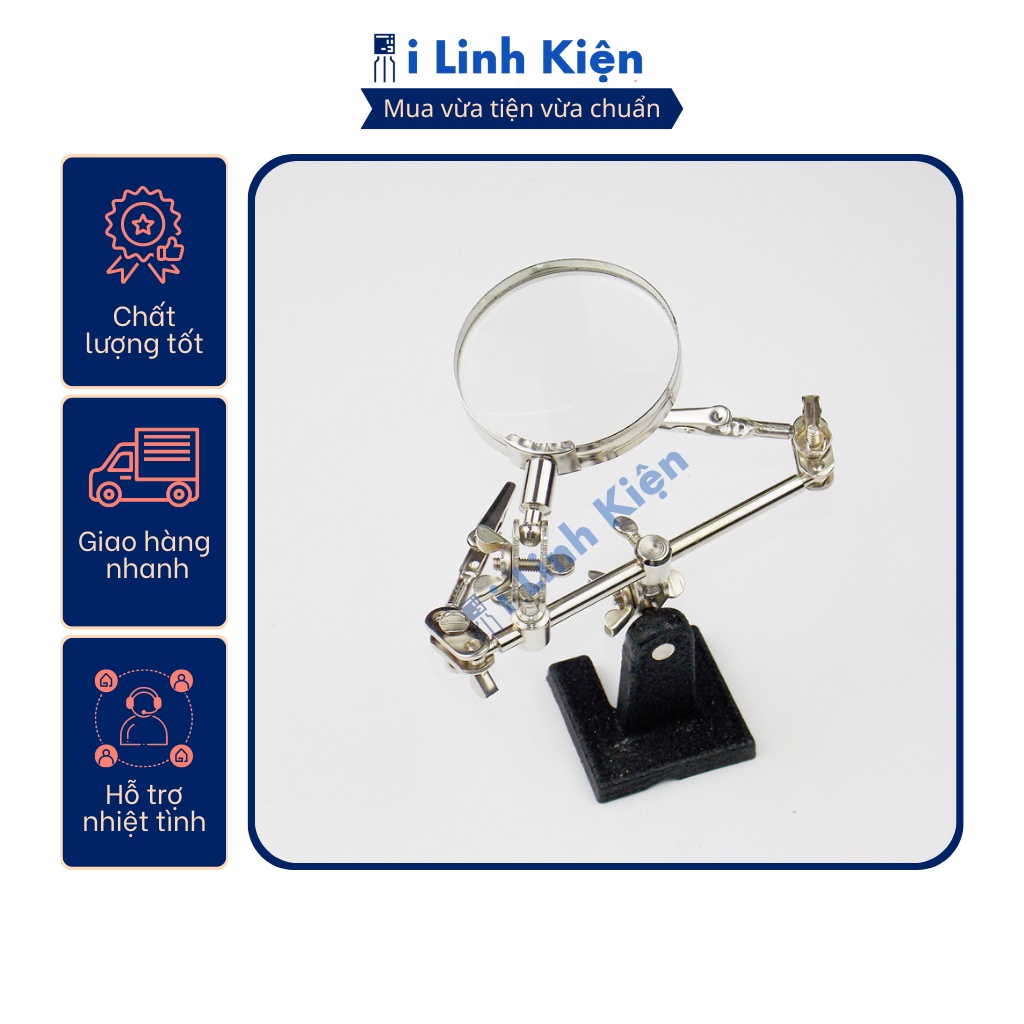Kẹp mạch hàn kèm kính lúp chất lượng tốt.