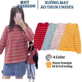 ÁO THUN TAY DÀI THU ĐÔNG SỌC KẸP STYLE UZZANG CỰC XINH