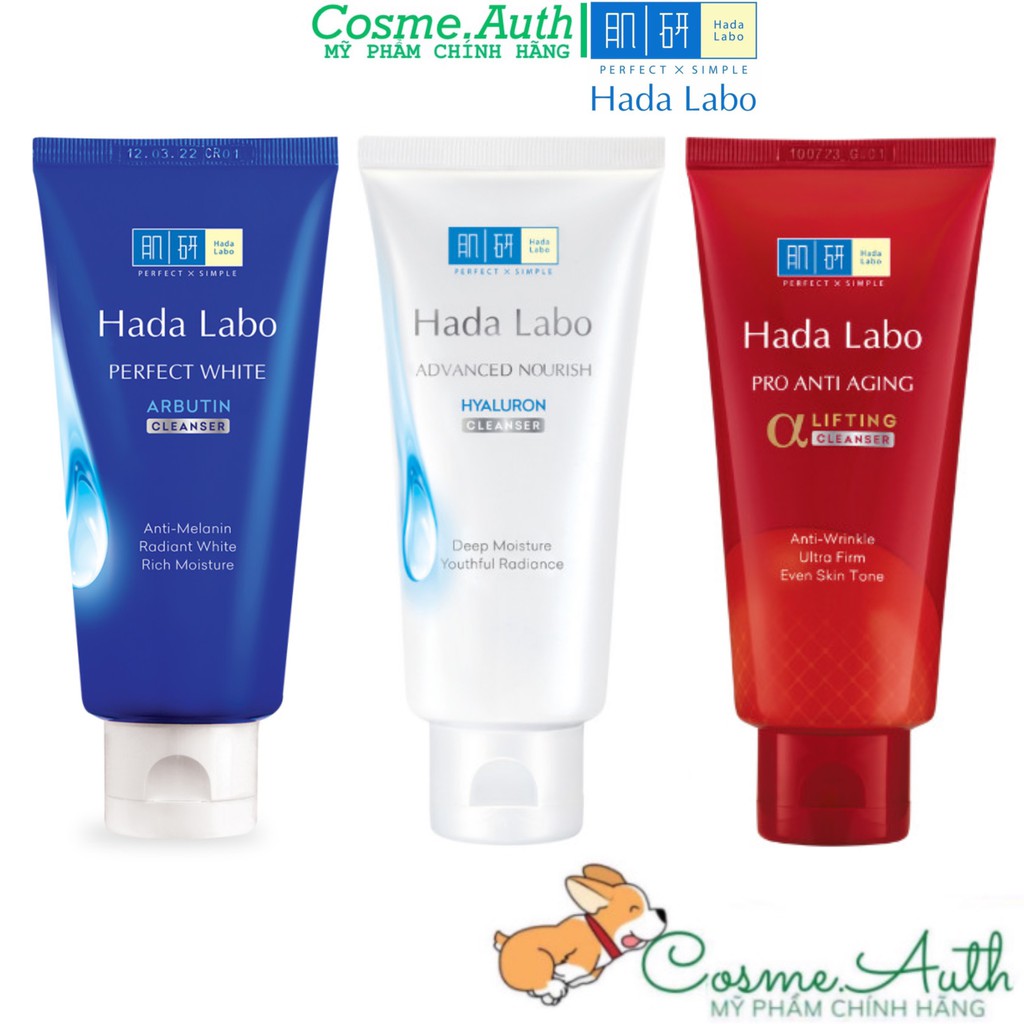 Sữa Rửa Mặt dưỡng trắng Hada Labo Perfect White/ Pro Anti Aging α Lifting/ Advanced Nourish Hyaluron Cleanser 80g | BigBuy360 - bigbuy360.vn