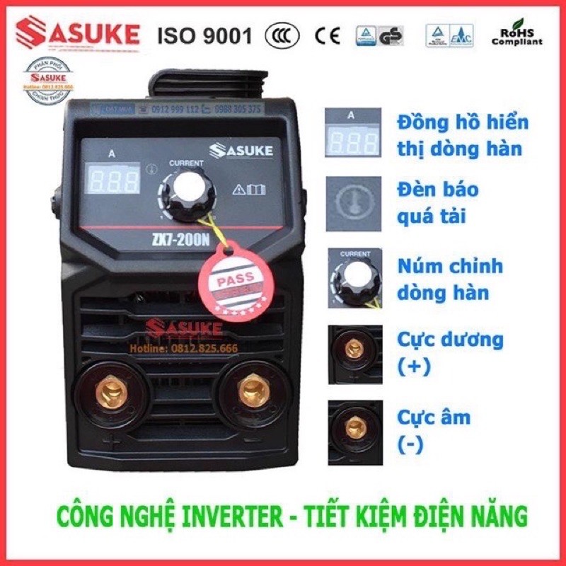 Máy Hàn Điện Tử Sasuke ZX7-200N siêu phẩm hàn mini