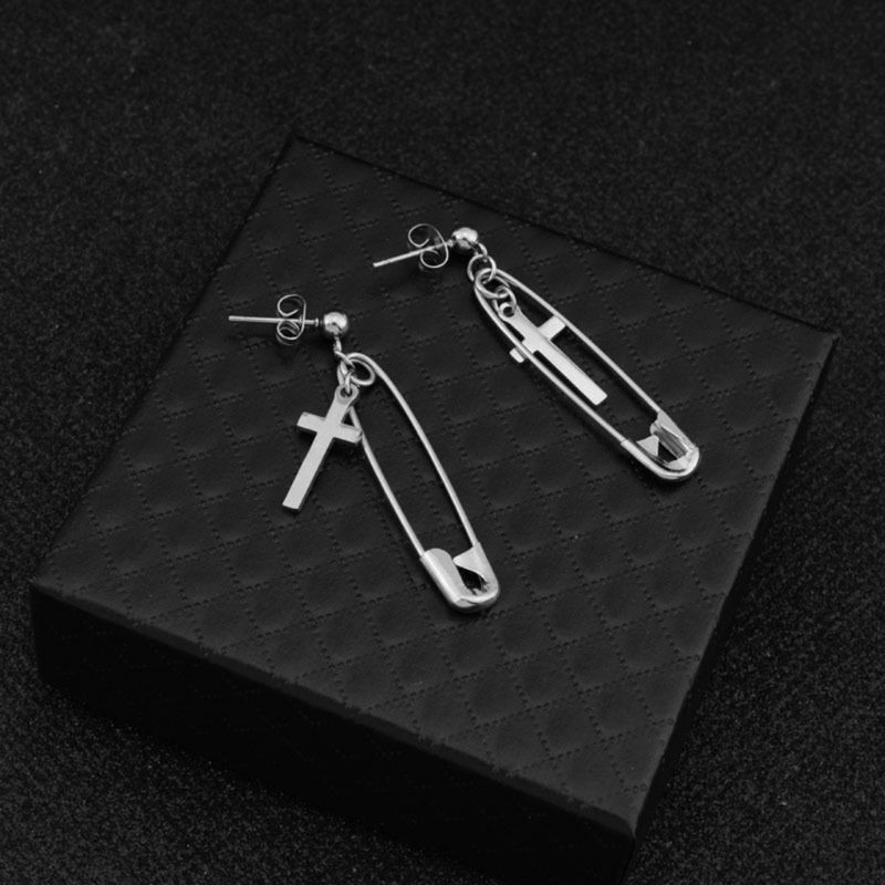 Khuyên tai hình chữ thập phong cách Hàn Quốc dành cho cả nam và nữ