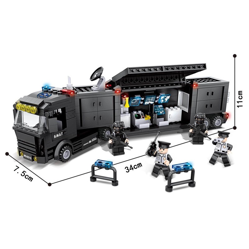 Đồ chơi lắp ráp xe tải cảnh sát đặc nhiệm - Police Truck Hsanhe 6510 - Đồ chơi trí tuệ