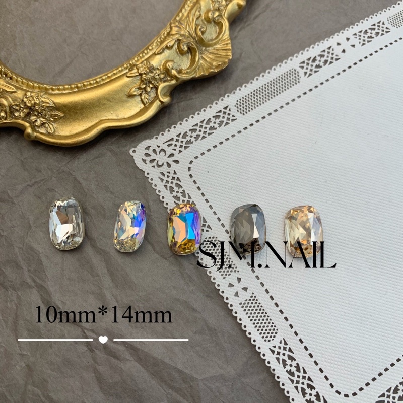 Đá nail K9 (1 đôi )10x14mm 4 màu siêu sáng hot trend 2022