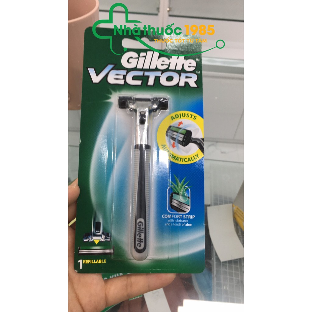 Dao cạo râu lưới kép Gillette Vector 1 dao cạo râu và 1 đầu dao cạo