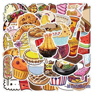Set 50 Sticker Trang Trí Hình Đồ Ăn Dễ Thương