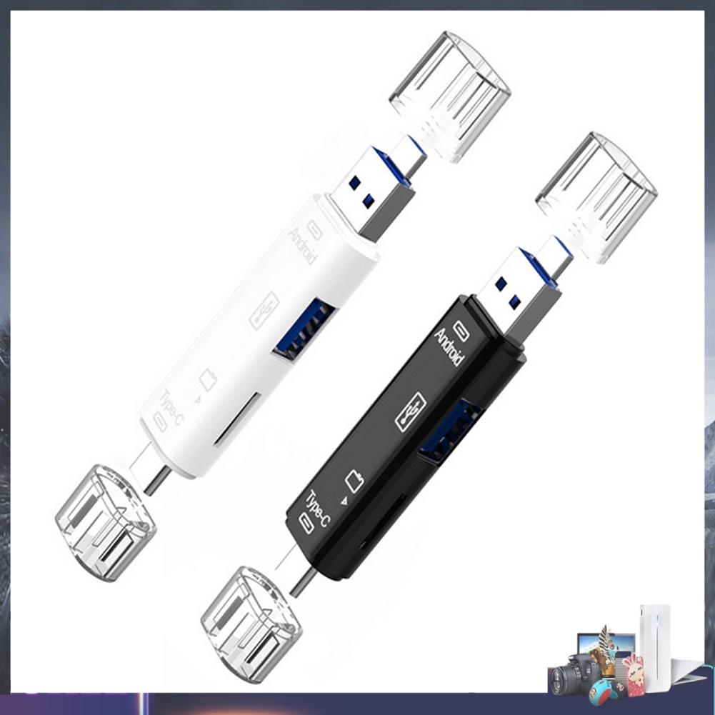 Đầu đọc thẻ nhớ USB OTG 5 trong 1 cho điện thoại laptop