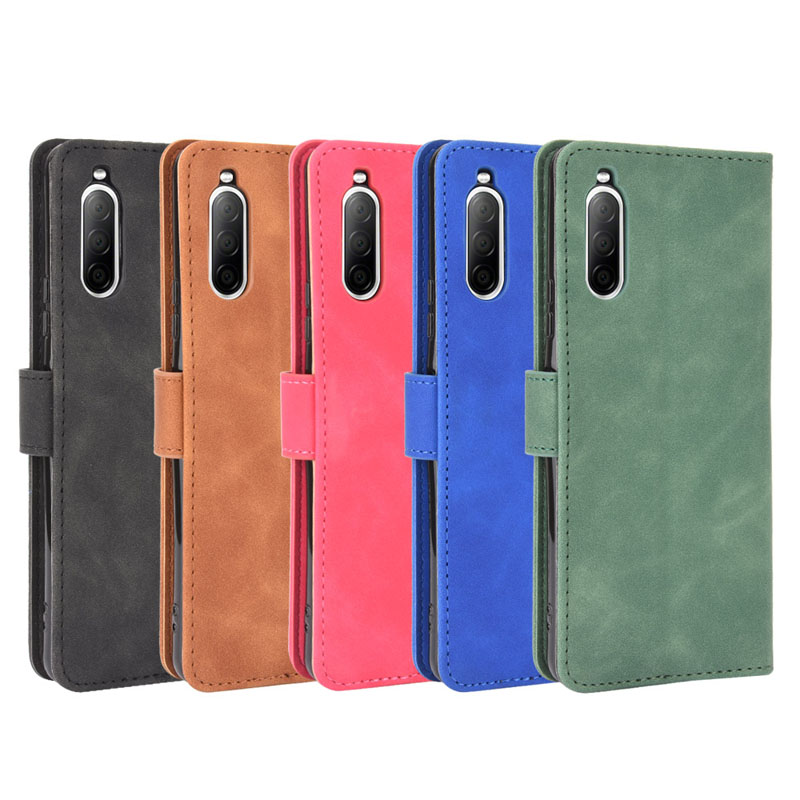 Sony Xperia 10 1 II Plus 8 5 ACE L4 XZ3 Leather Flip Case Smooth Shockproof Cases Magnetic Card Holder Wallet Phone Cover