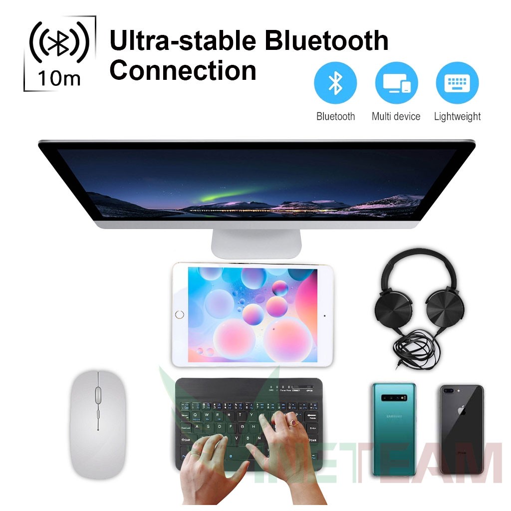 Bàn phím không dây Bluetooth mini cho máy tính bảng ,Laptop có thể sạc lại -dc4281