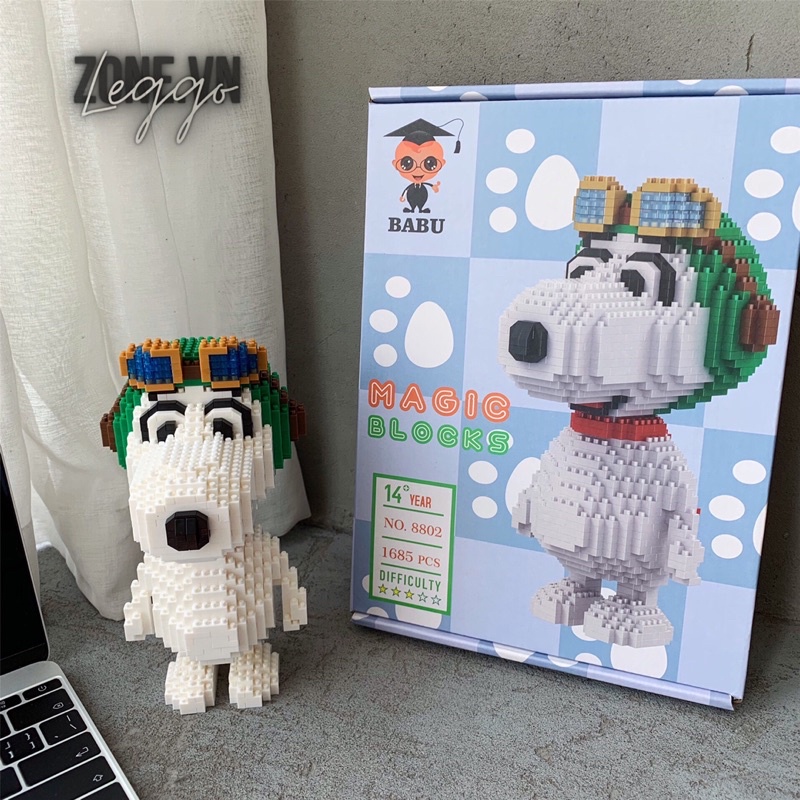 Bộ xếp hình lego mô hình snoopy