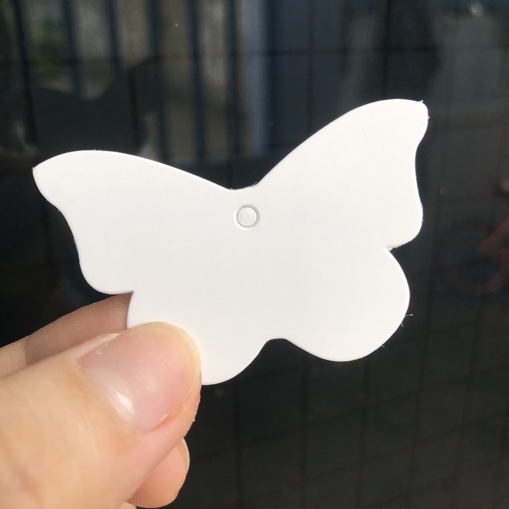 100 tag ghi giá hình cánh bướm, ghi tên sản phẩm đơn giản size 5x4cm