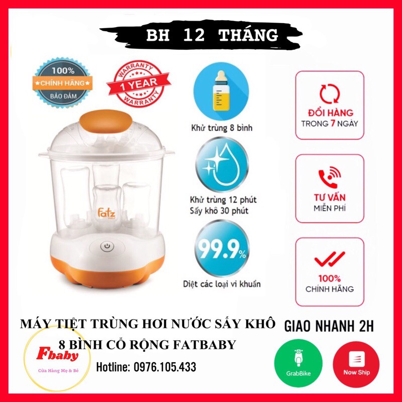 [ BH 12 tháng ] Máy tiệt trùng hơi nước sấy khô fatz baby