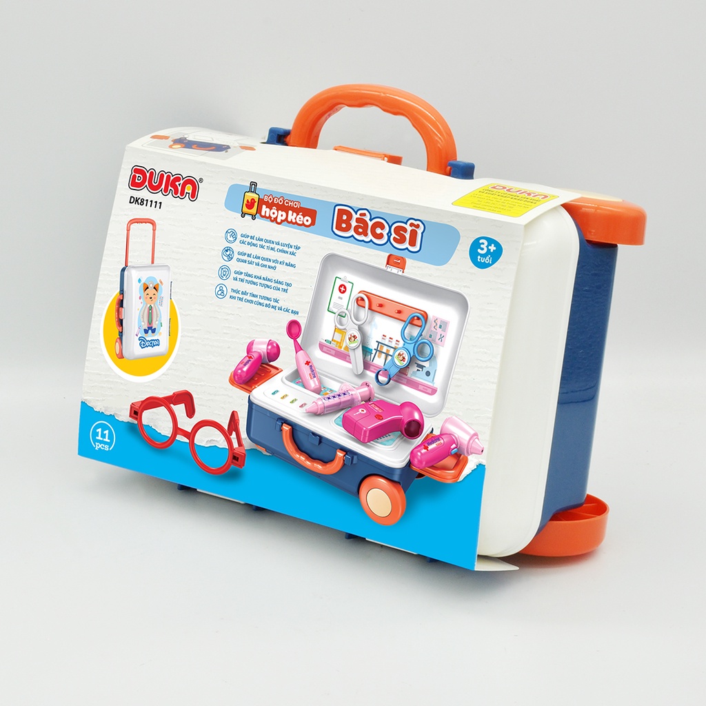 Bộ Đồ Chơi Hộp Kéo - Bác Sĩ (11 Chi Tiết), DK 81111 DUKA