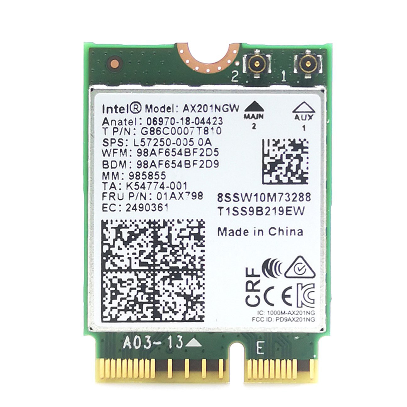 Card Mạng Intel Ax201ngw 5.0 Không Dây Băng Tầng Kép 2.4g / 5g Ngff Cnvi