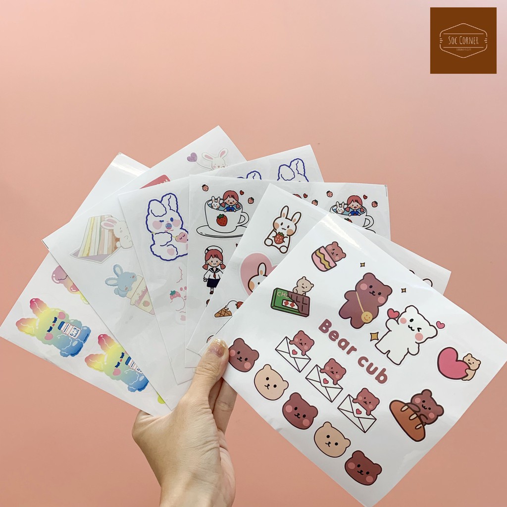 Sticker dán trang trí dễ thương 172mm x 163mm | Shopee Việt Nam
