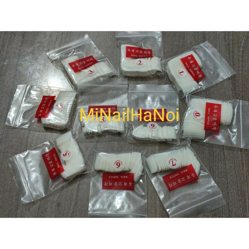Móng giả nối mẫu 3 lẻ số màu trong màu tự nhiên