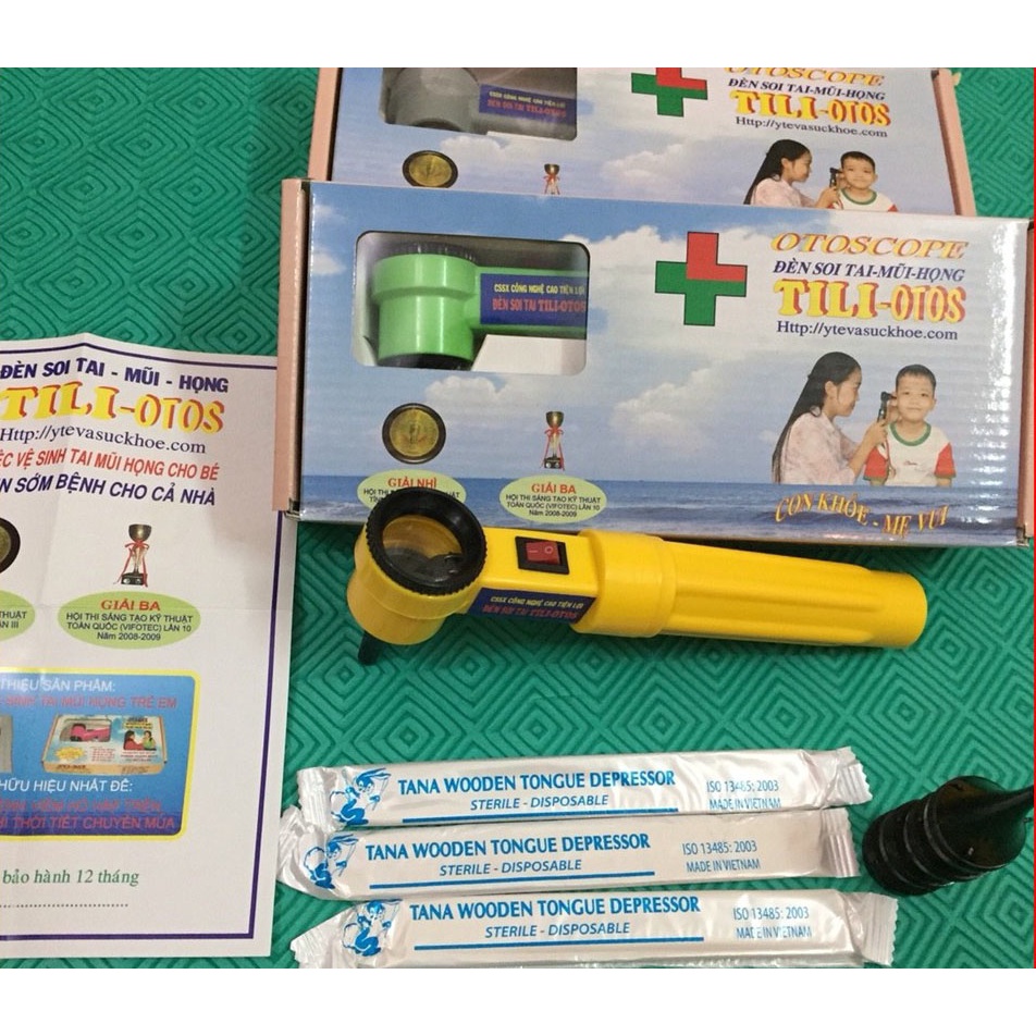 Đèn Soi Tai, Mũi, Họng TILI-OTOS Gia Đình, Phòng Khám + Kèm Pin [BH 1 Năm]
