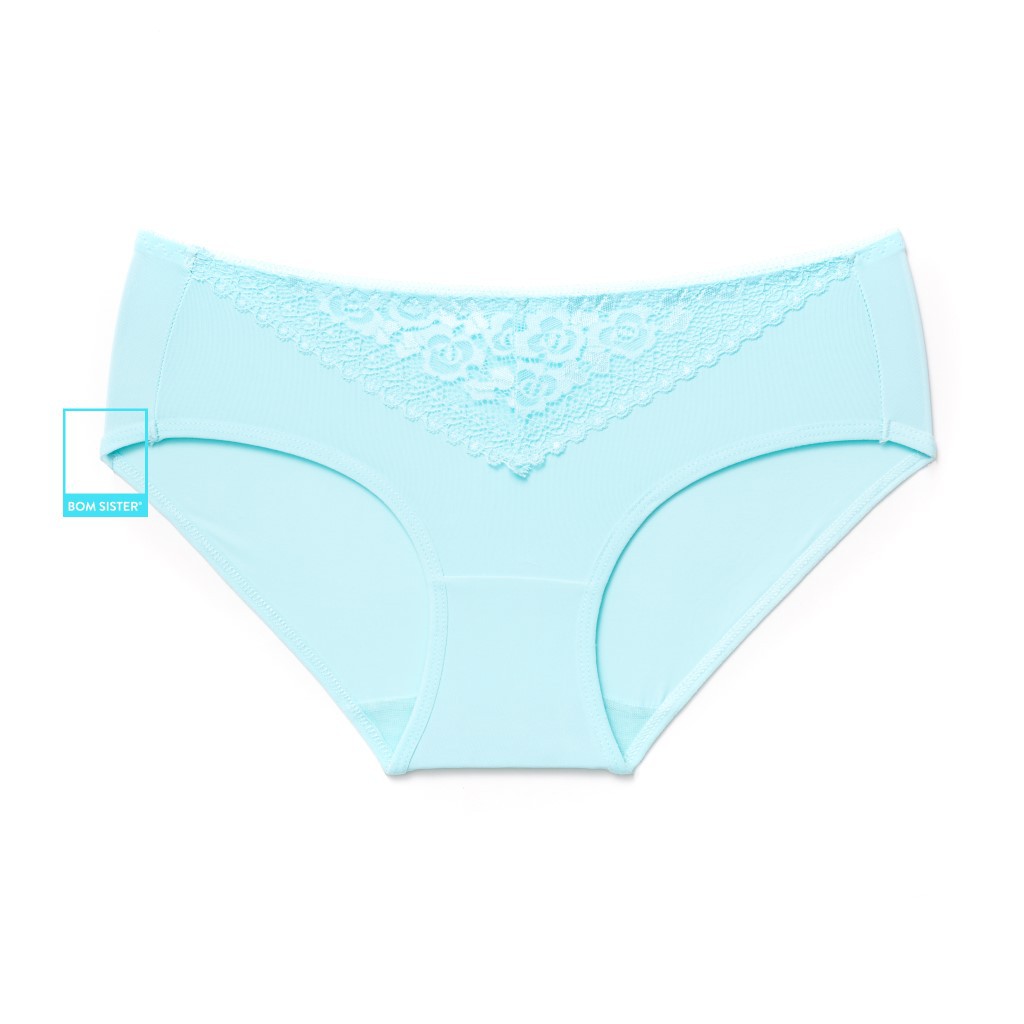 [Mã FAMALLT5 giảm 15% đơn 150k] Quần lót thun lạnh phối ren màu trơn BOM SISTER Q0303 | BigBuy360 - bigbuy360.vn
