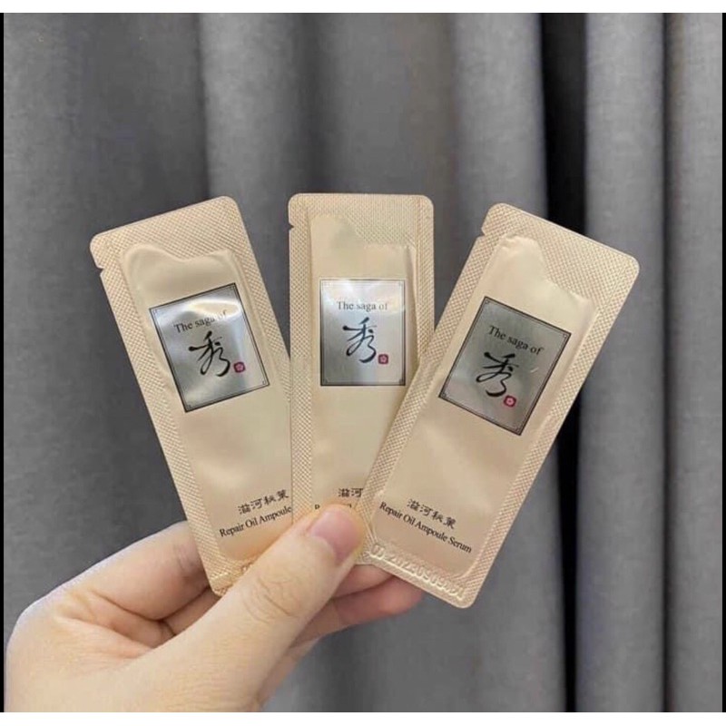 Tinh dầu chống lão hoá se lỗ chân lông Saga - tinh dầu phục hồi Repair Oil Ampoule Serum căng bóng da