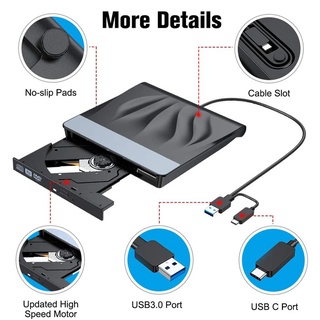 Ổ đĩa CD DVD USB 3.0 Type-C cho Laptop Mac Window 10 8 7 XP
