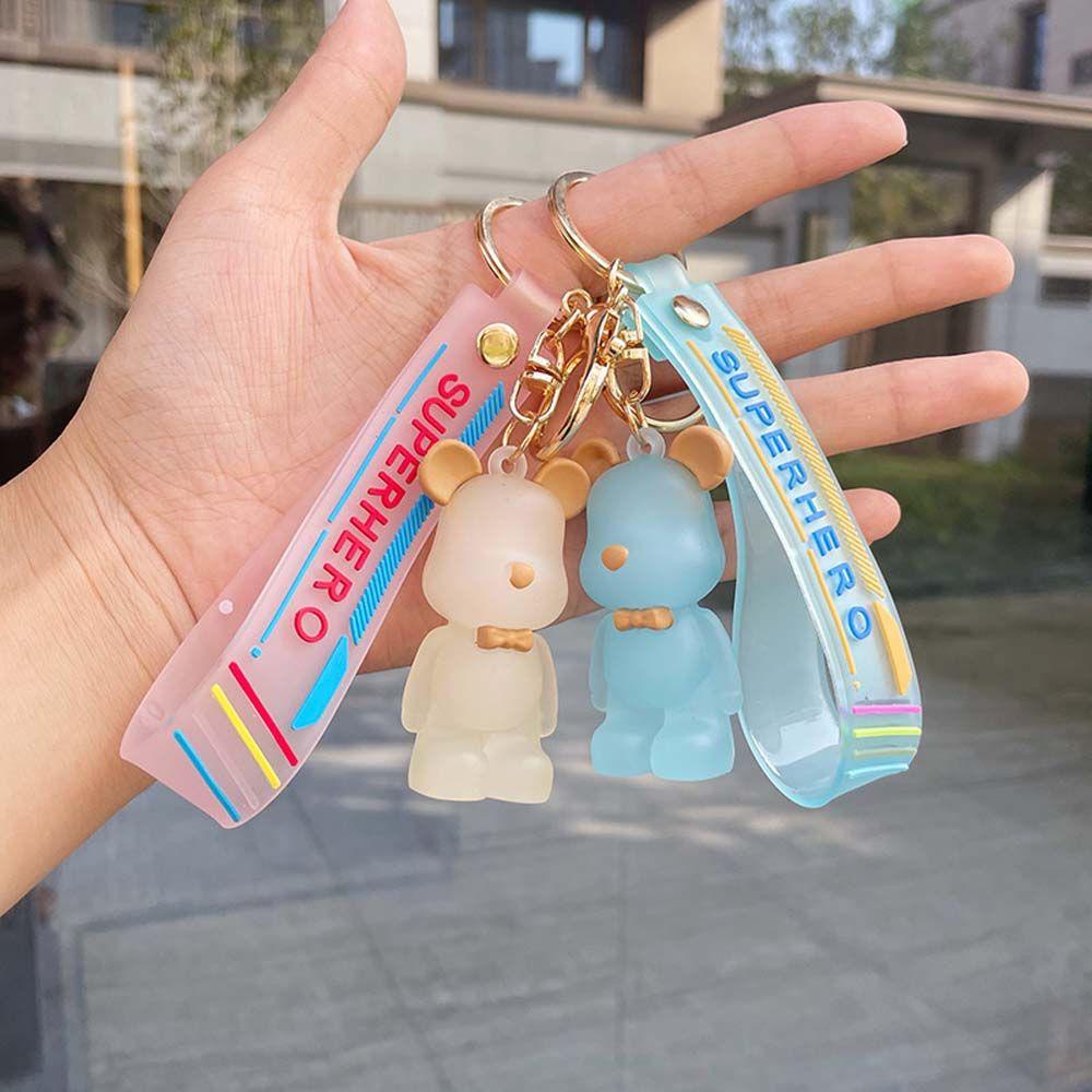 Móc Khóa Hình Gấu Bằng PVC Trong Suốt Dễ Thương
