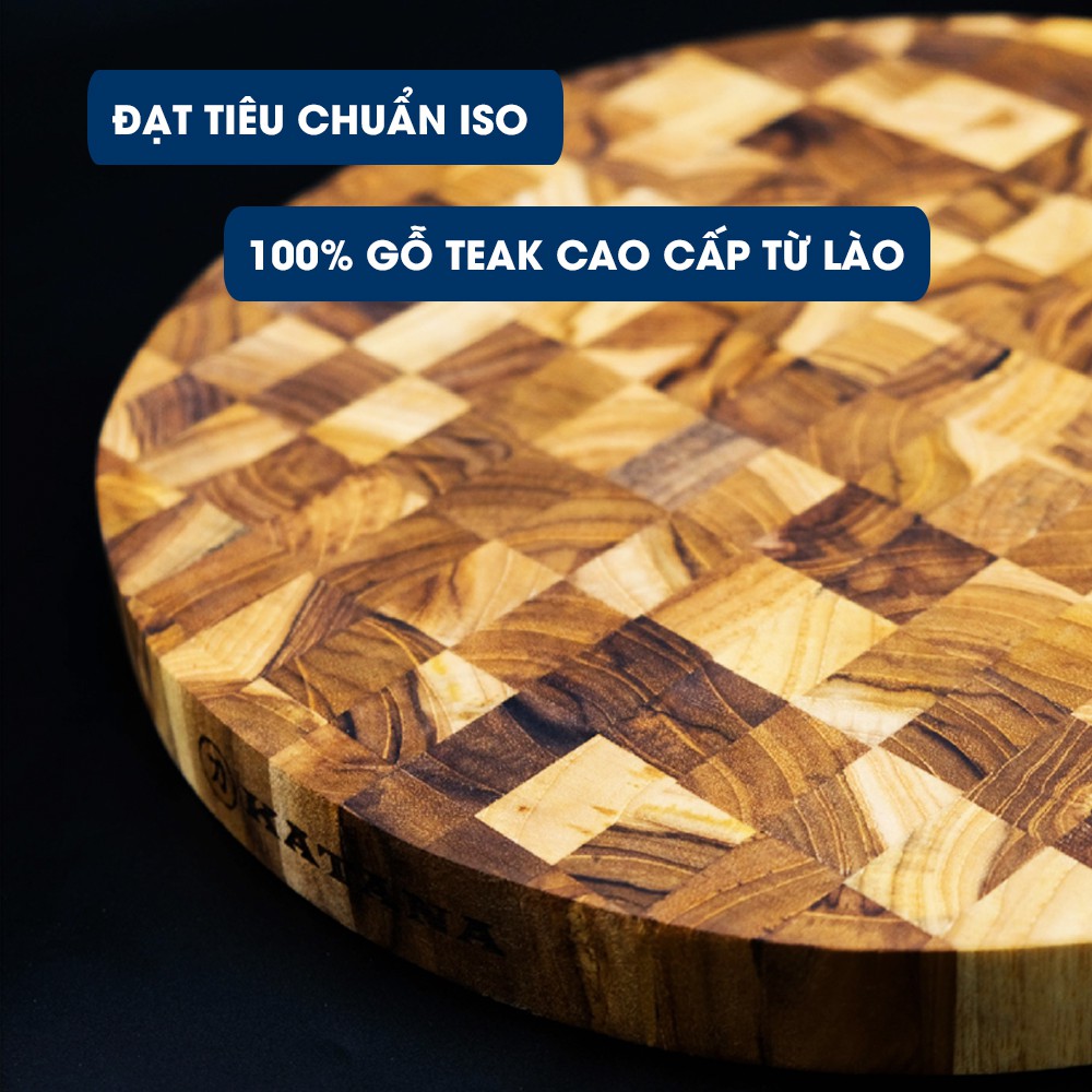 Thớt gỗ Teak cao cấp Katana thái băm chặt không làm hại dao 3DO phân phối