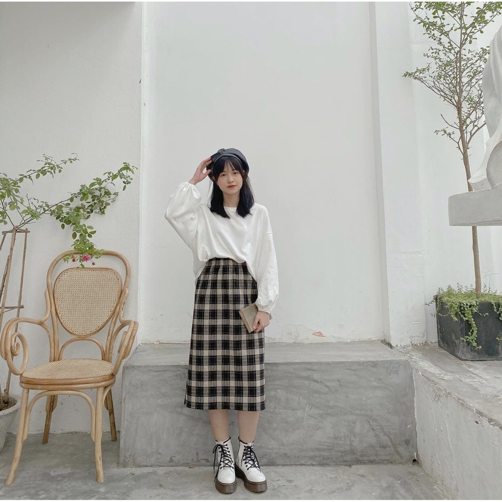 Chân Váy Dài Kẻ Chất Dạ - Titto Closet | BigBuy360 - bigbuy360.vn