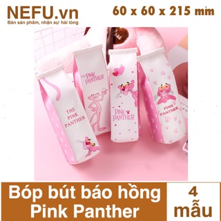 [NEFU] Bóp bút báo hồng Pink Panther bóp viết túi đựng mỹ phẩm dụng cụ học tập
