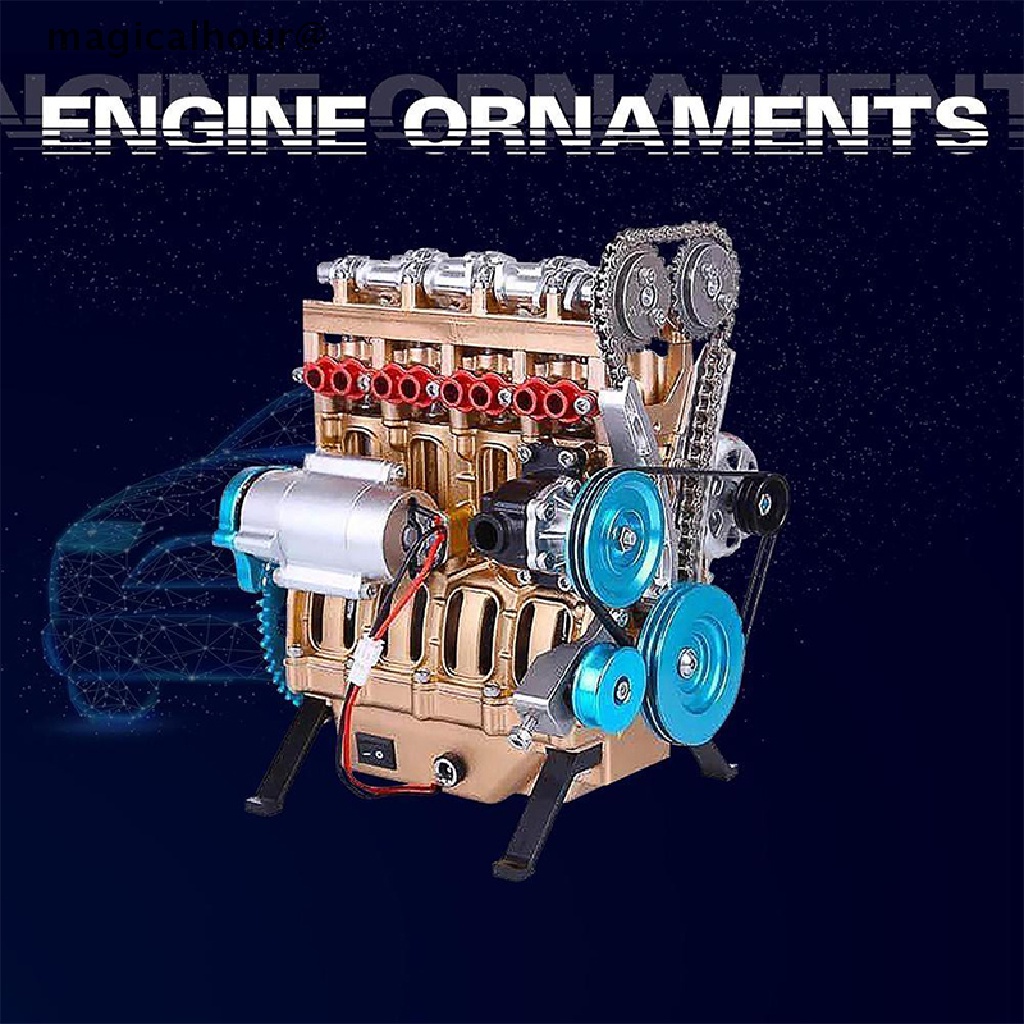 Magicalhour Mini Inline Four-Cylinder Engine Model Kit Toys For Adult Resin Ornaments new