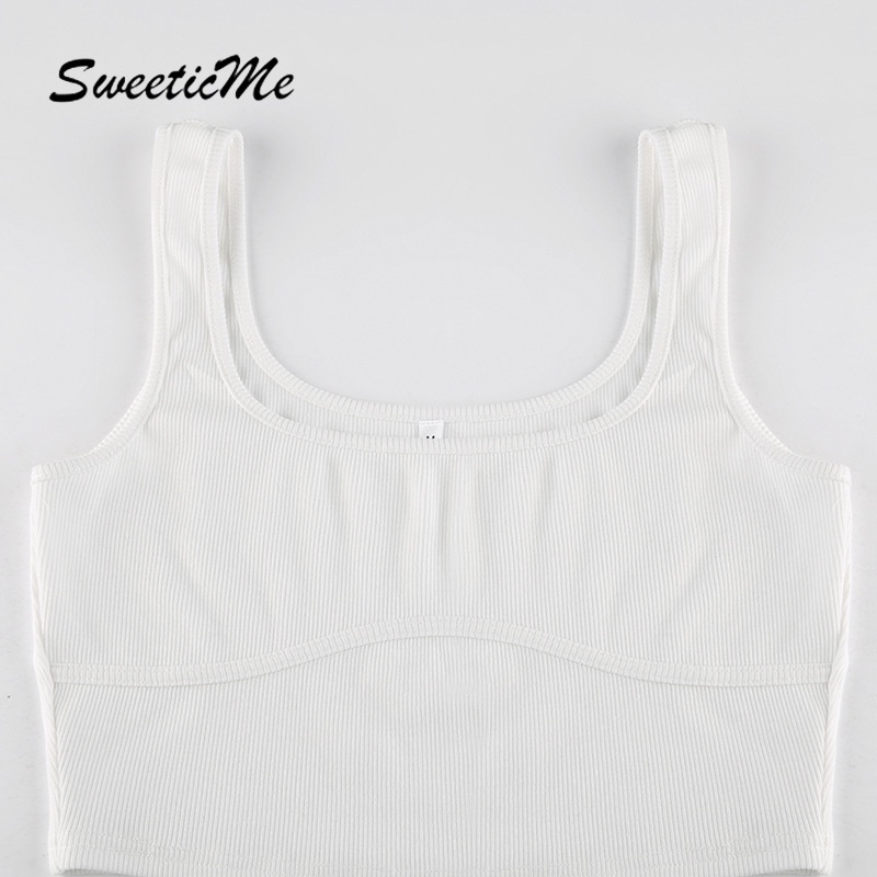 Áo Tank Top Cổ Vuông Màu Trơn Thời Trang Hàng Mới Của Nữ Sweeticme