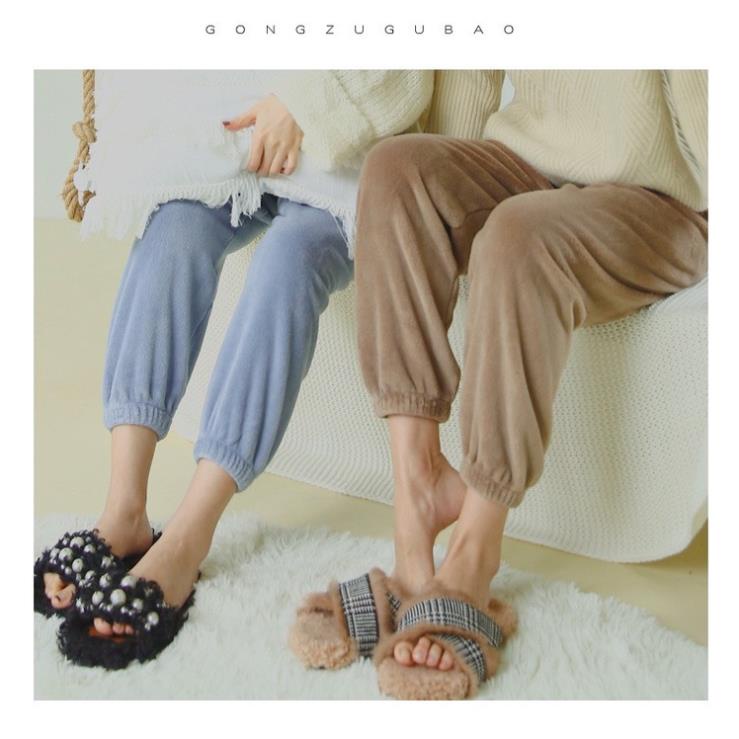 Quần Nỉ Bông Nữ Bo Gấu Xuất Nhật Cá Tính S'tudi0 - LADY