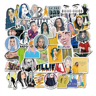 Set 10 miếng sticker nhãn dán ca sĩ billie eilish us uk, loại nhám | huyền trang shop