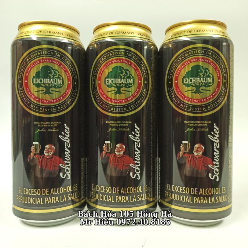 [Hỏa tốc] Bia cây sồi Eichbaum Schwarzbier 4,9% thùng 24 lon