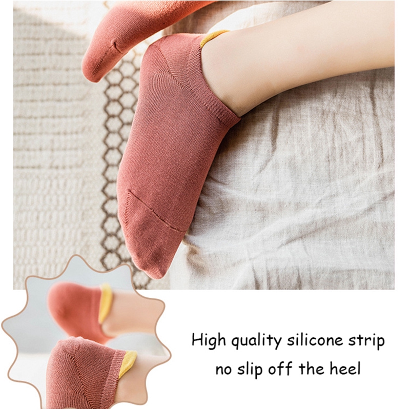 Cute Candy Color Protect Heel Ankle Socks Women 100 Cotton Girl Pink White Black Anklet Socks Colorful Low Cut Socks Non Slip