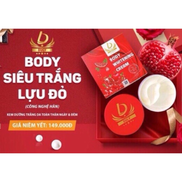 [rẻ vô địch]  Body siêu trắng lựu đỏ Duly (sale)