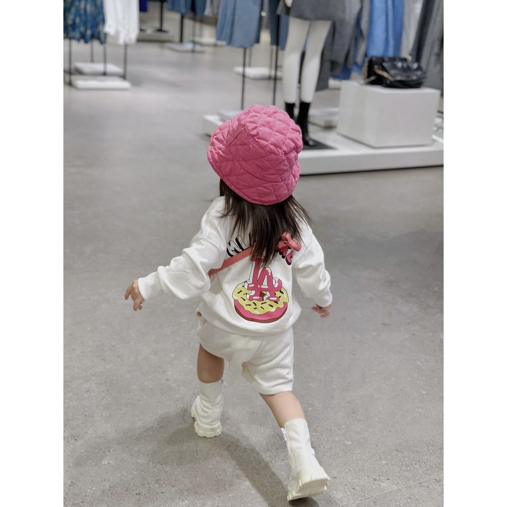 Set áo nỉ quần short em eo bi donut cho bé , bộ quần áo sweater trẻ em unisex street wear,Kid_genZ