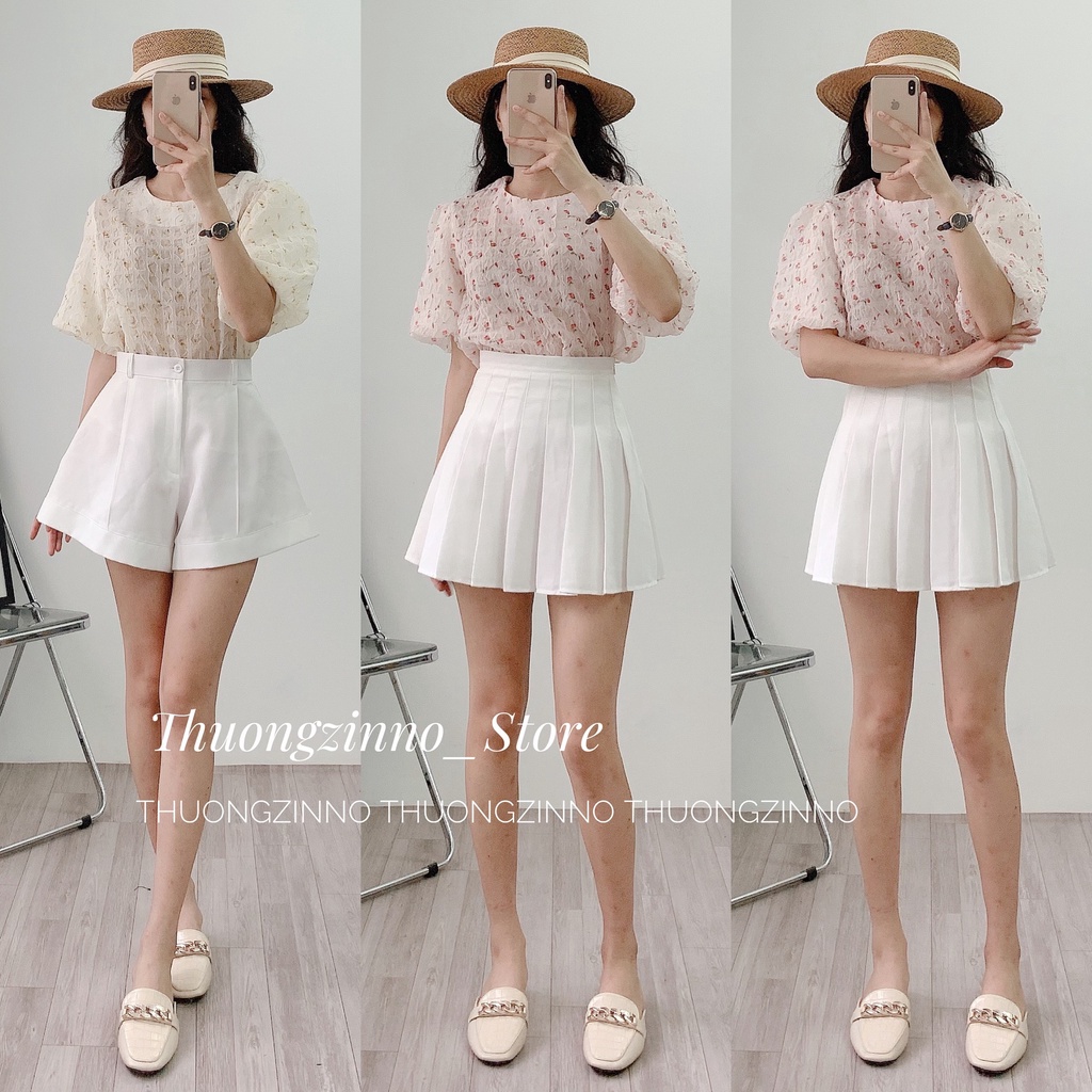 [Ảnh thật/Video] Áo hoa Chiffon Hoa Nhí Cổ Tròn Dịu Dàng Cho Nữ ÁO SƠ MI TRẺ TRUNG HÀNG QUẢNG CHÂU